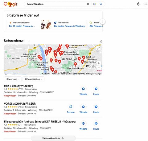 Google lokale Anzeige