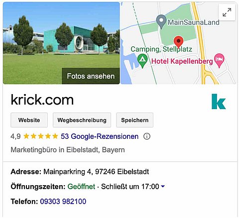 krick.com Unternehmensprofil Google