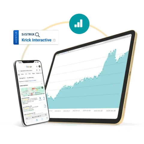 SEO Beispiel mit Sistrix Wert und Sistrix Logo