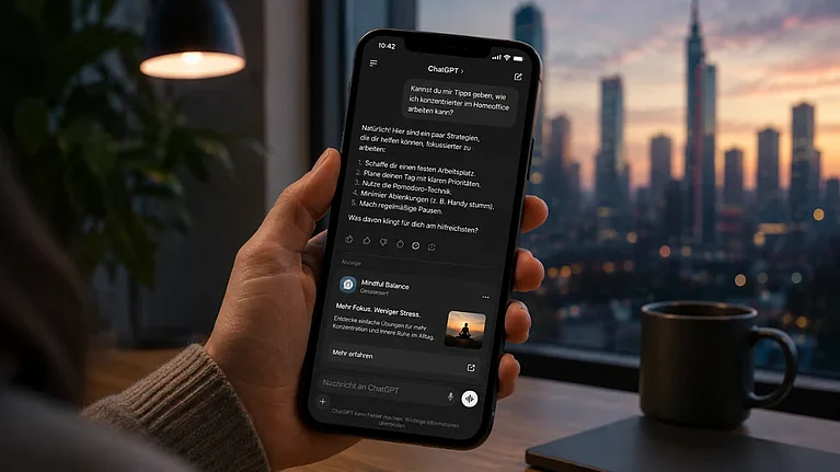 ChatGPT Ad auf einem Smartphone