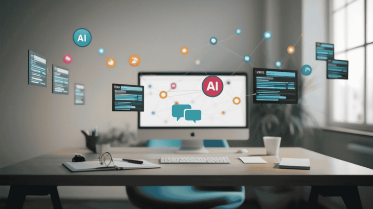 Künstliche Intelligenz wird sichtbar durch den Bildschirm